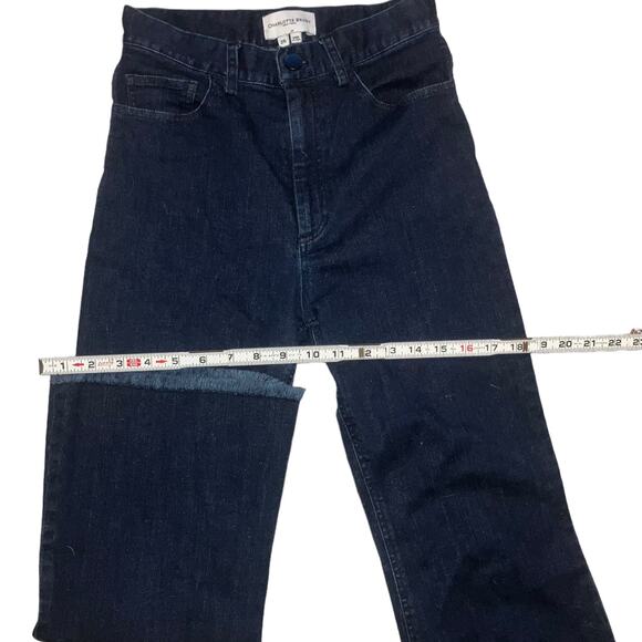 Charlotte Brody High Rise Crop Raw Hem Dark Wash Jeans-sz 26 - Picture 3 of 16